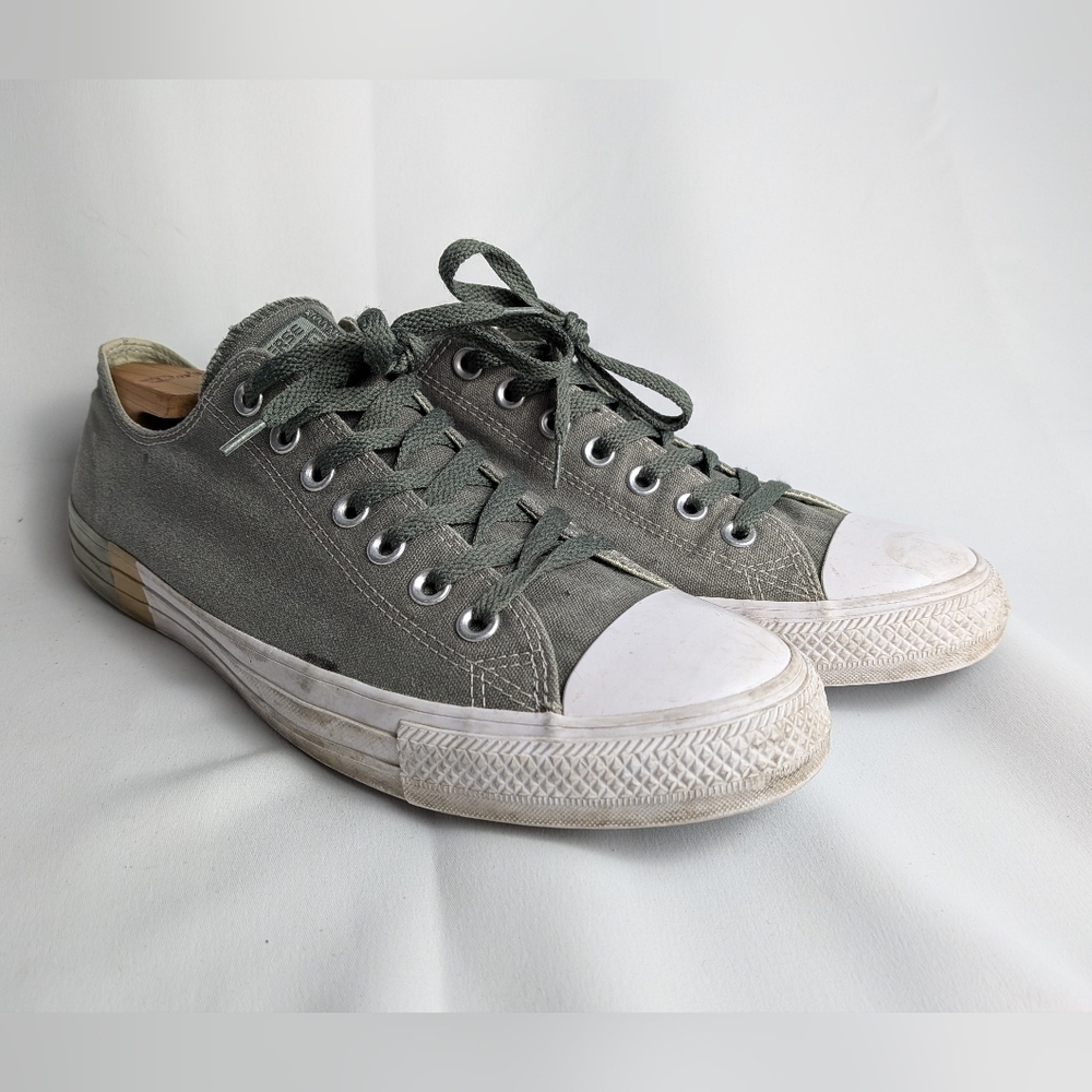 Converse Men Green Flat Shoes Size 10 Women Size 12 Unisex